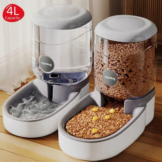 Cat Water Dispenser Automatic Dog Cat Feeder and Water Dispenser Gravity Food Feeder Large Capacity 4L Pet Drinking Waterer