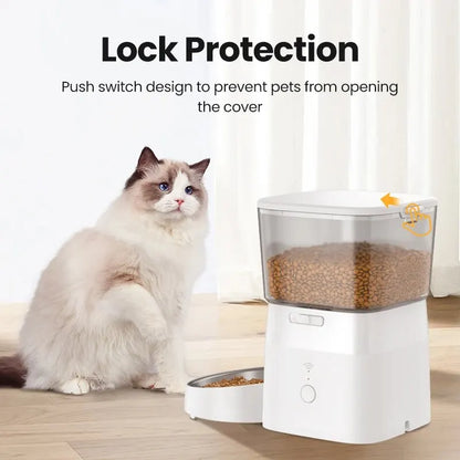 ROJECO 2L Automatic Cat Feeder WIFI Smart Pet Food Dispenser For Dry Food Dogs Kibble Dispenser With Remote Control Accessories