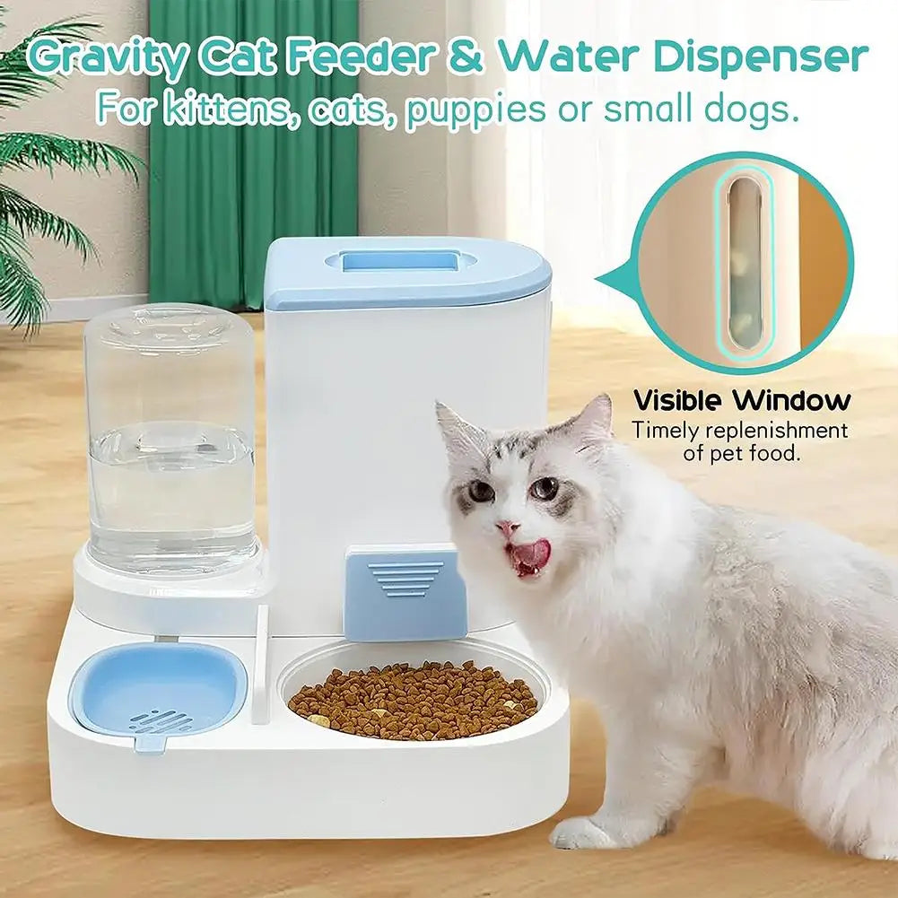 Pet Water Dispenser Large Capacity Dry Wet Separation Feeding Automatic Water Drinker Integration Water Dogs Grain Cats Fee Y9P8