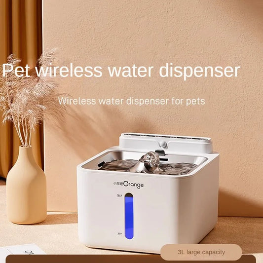 Cat Water Dispenser Unplugged Pet Wireless Automatic Thermostatic Heating Water Dispenser Dog Feeder Small Animal Bowl Supplies